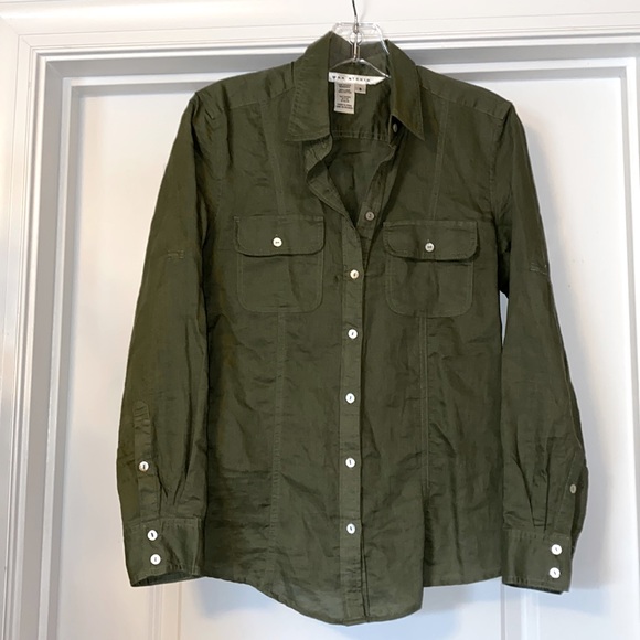 Max Studio Tops - Max Studio Linen Blend Button Down